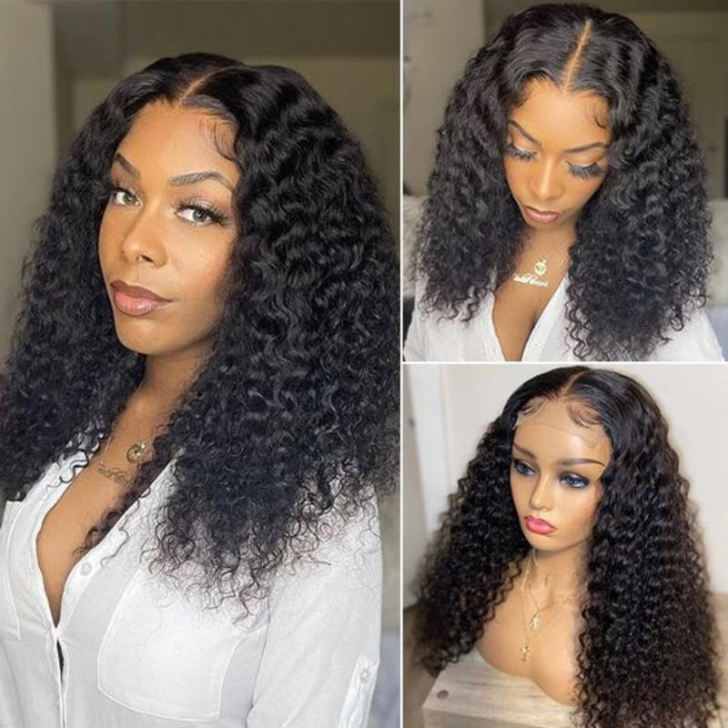 Glueless 4x4 HD Transparent Lace Closure Curly Wig - Superlovehair